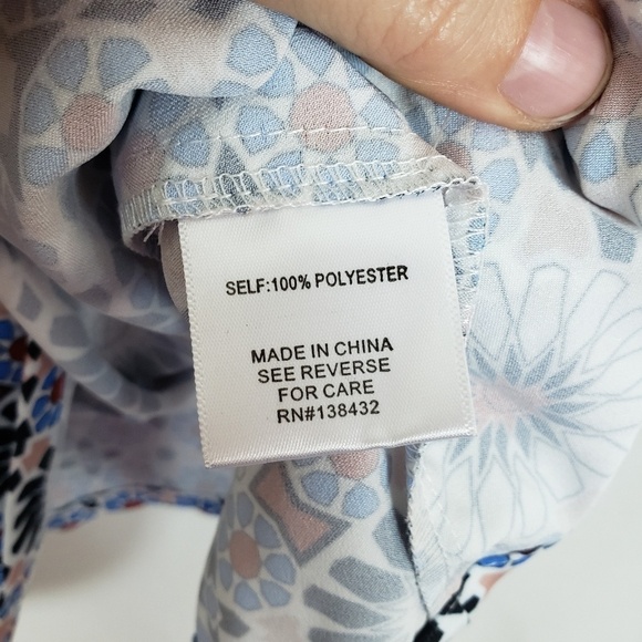 EUC ModCloth Blue Floral Ruffle Strap Cami Top Kaleidoscope Print Size 1X - Picture 7 of 8